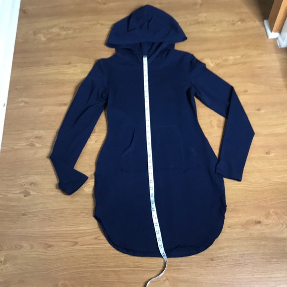 Blue Hoodie Dress Long Sleeves Size Medium - Picture 3 of 7